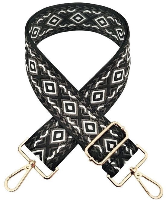Rigido a Spalla Regolabile 72-130 cm - Cinturino Boho-Style - Cinturino per Borsa - Chiusura a Carabina - Cinturino in Nylon Duraturo - Hardware Robusto