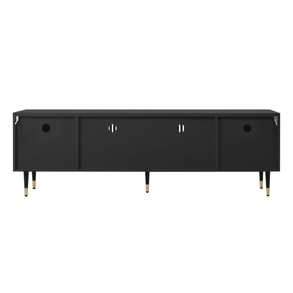 Cassettiera per TV nera in MDF lunghezza 170 cm