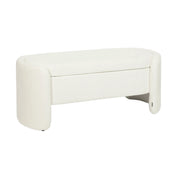 Panca contenitore, fondo letto contemporaneo in tessuto, bianco