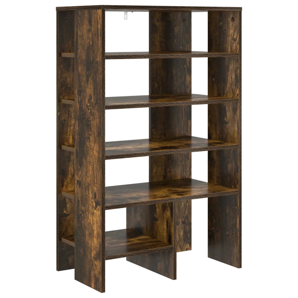 Mobile per scarpe 2 pz-Set di 2 Scarpiera Rovere fum¨¦ Legno multistrato