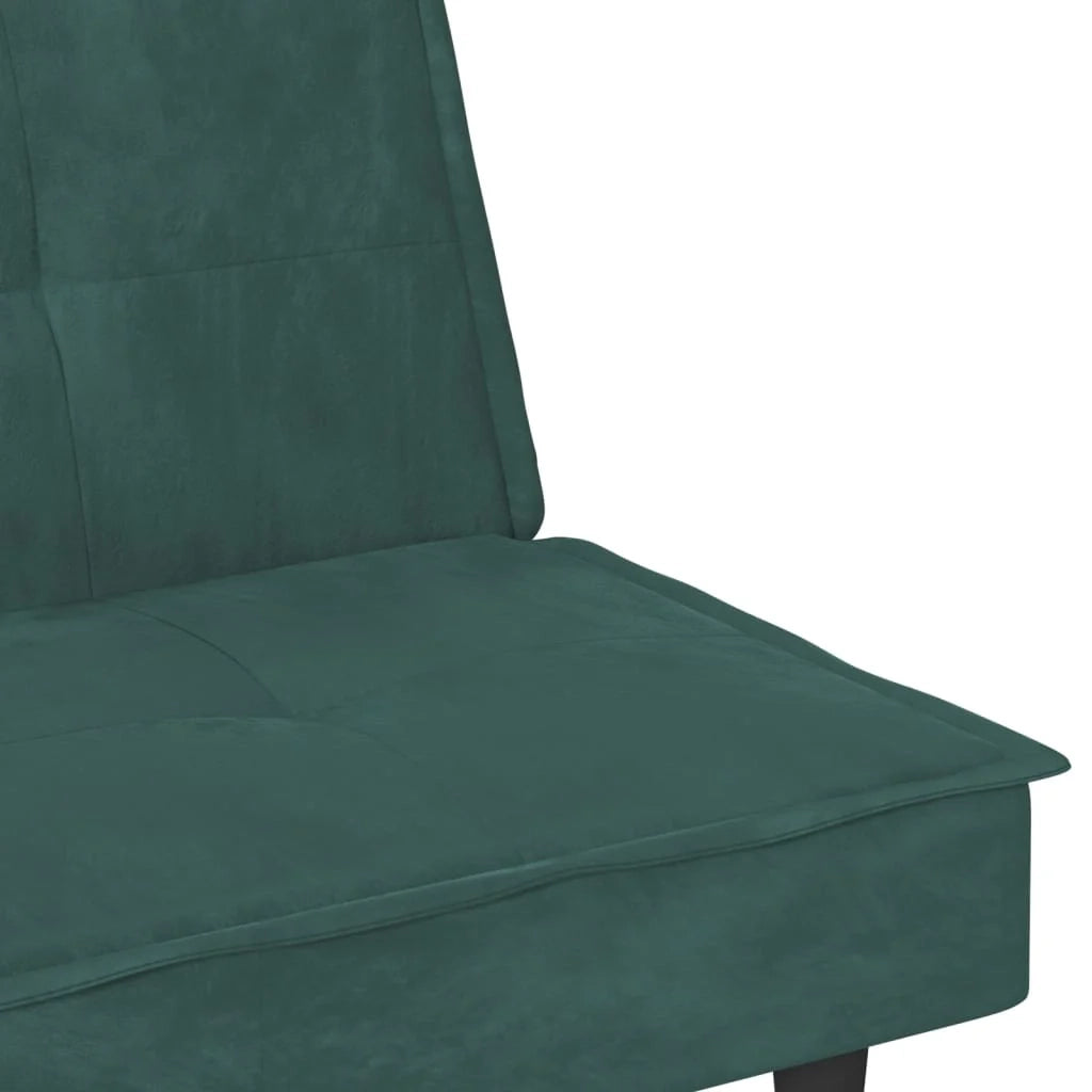 Divano letto con portabicchieri velluto verde scuro 02_0019264