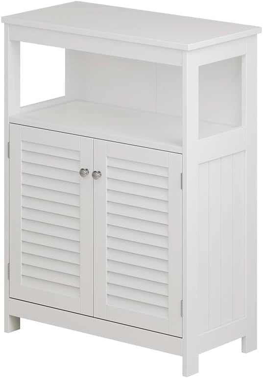 Set di mobili da bagno Riad, Bianco, 60 cm, composto da specchio da bagno e mobile sottolavabo