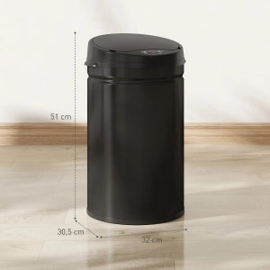 CESTINO SENSOR 30 L IN ACCIAIO NERO