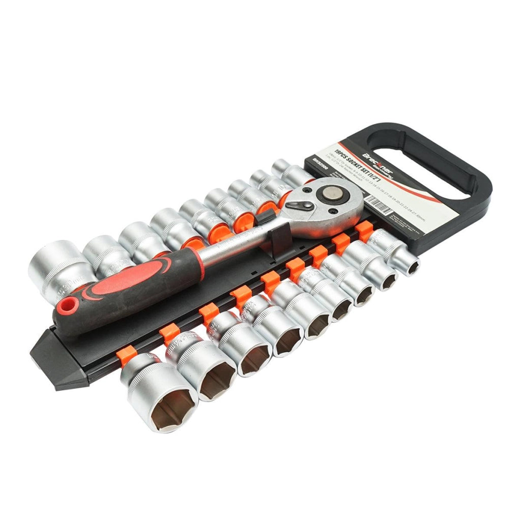 Set di chiavi a bussola da 18 pezzi con cricchetto da 1/2 pollici Breckner Germany