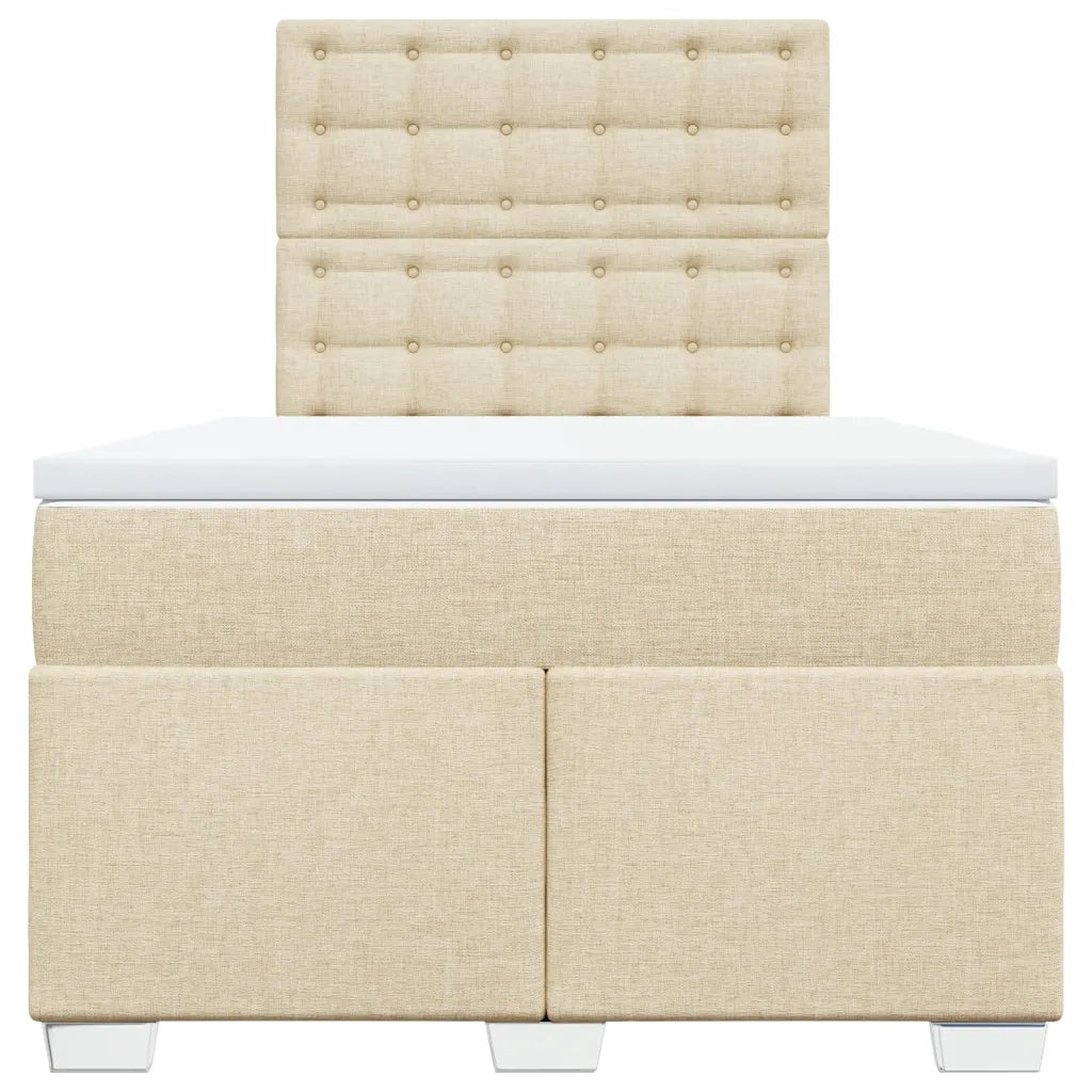 Giroletto a Molle con Materasso Crema 120x190 cm in Tessuto 3292746