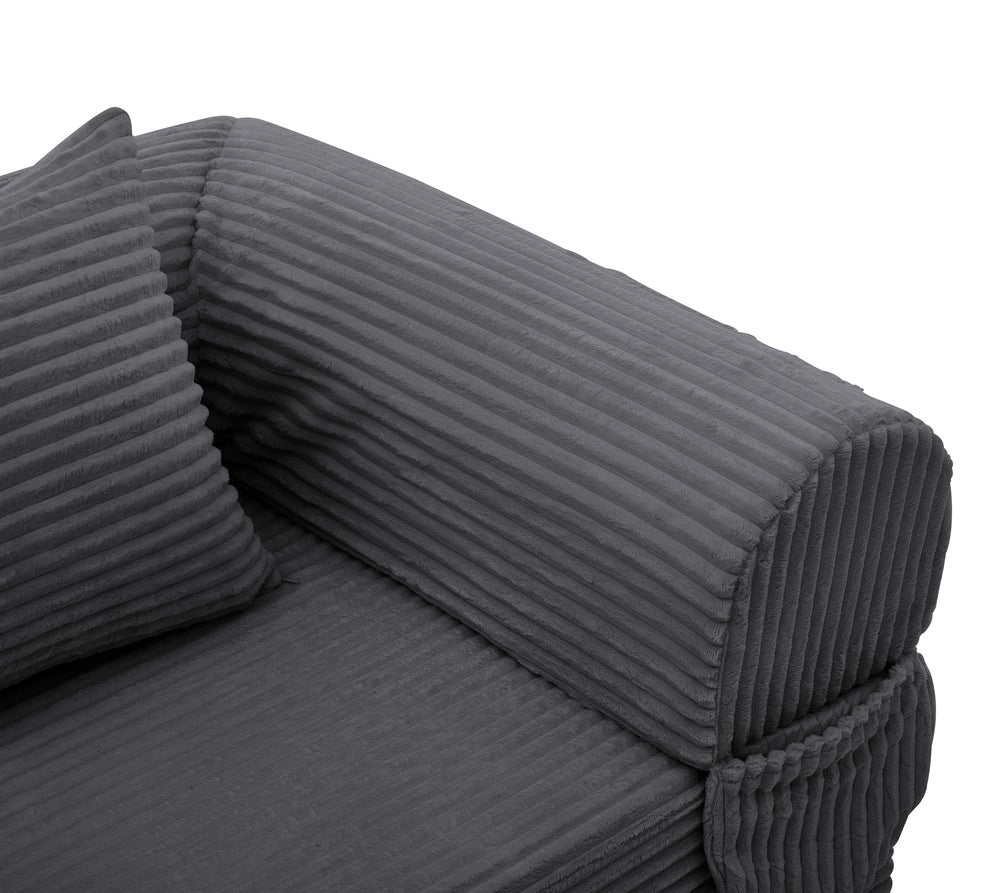 Divano letto singolo ¨C Minimal ¨C Tessuto cord, salvaspazio