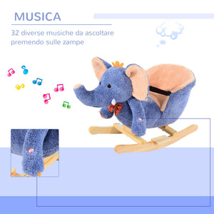 Elefante a Dondolo per Bambini Blu