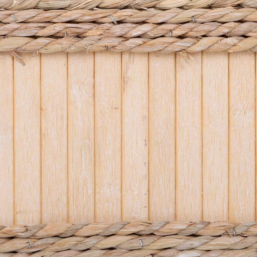 Set di 3 cestini ovali in legno marrone