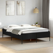Giroletto-Struttura Letto Nero 120x200 cm in Legno Multistrato e Metallo 530479