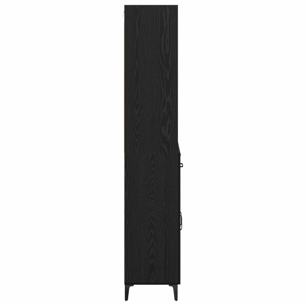 Credenza Rovere Nero 69,5 x 34 x 180 cm Legno multistrato