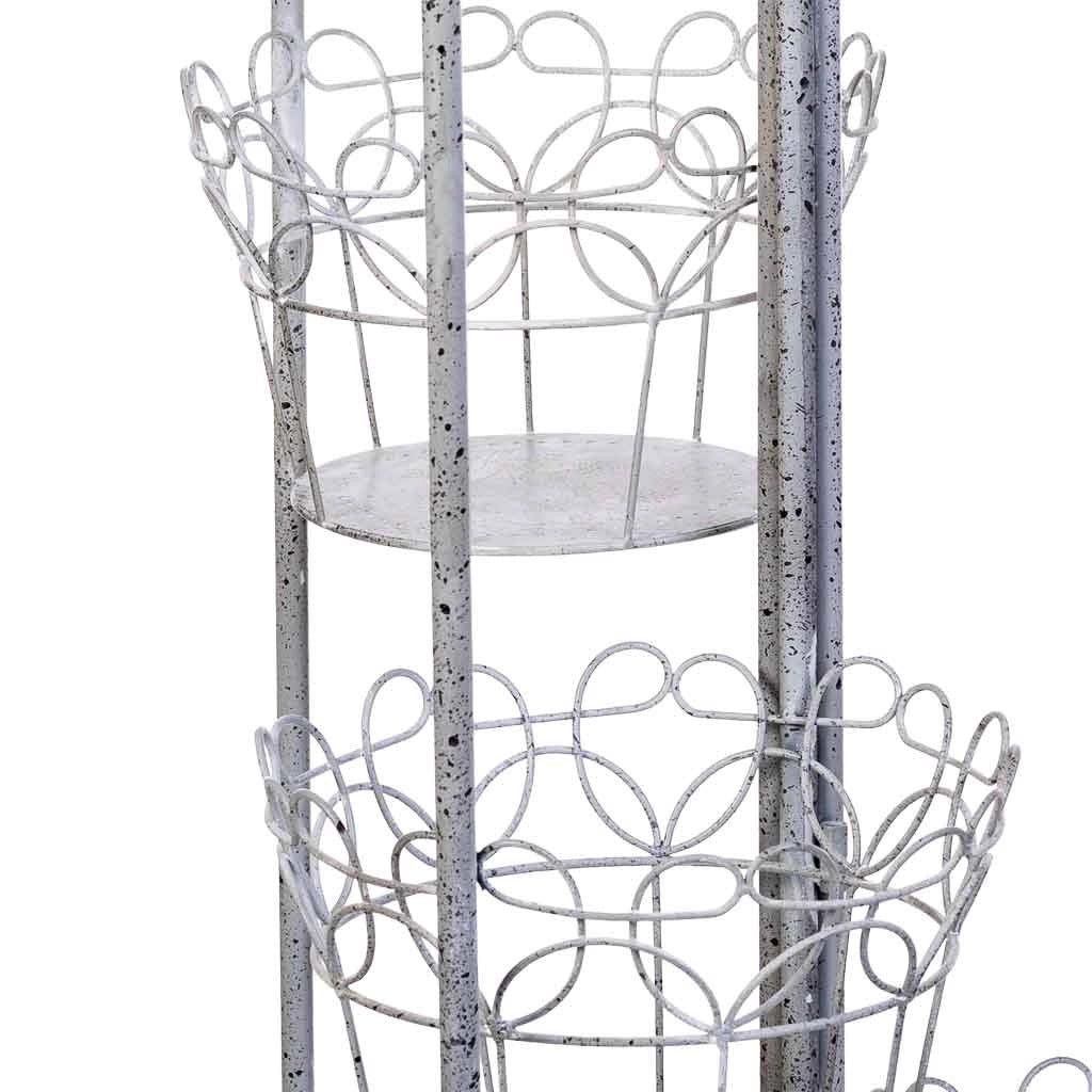 Portavasi in metallo per 6 vasi grigio 30,48x25,4x188,6h cm