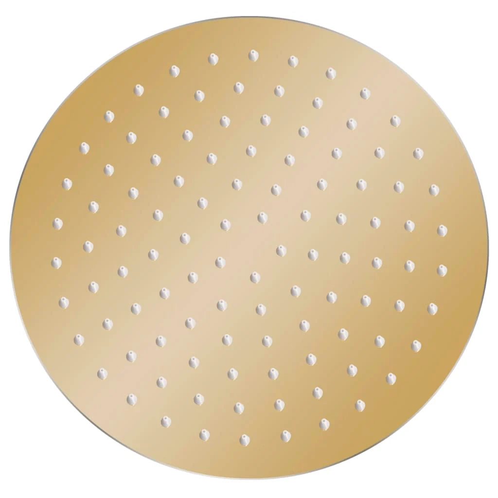 Soffione doccia a pioggia soffione doccia a spruzzo doccetta accessorio da bagno acciaio inox 25 cm rotondo oro 02_0002086