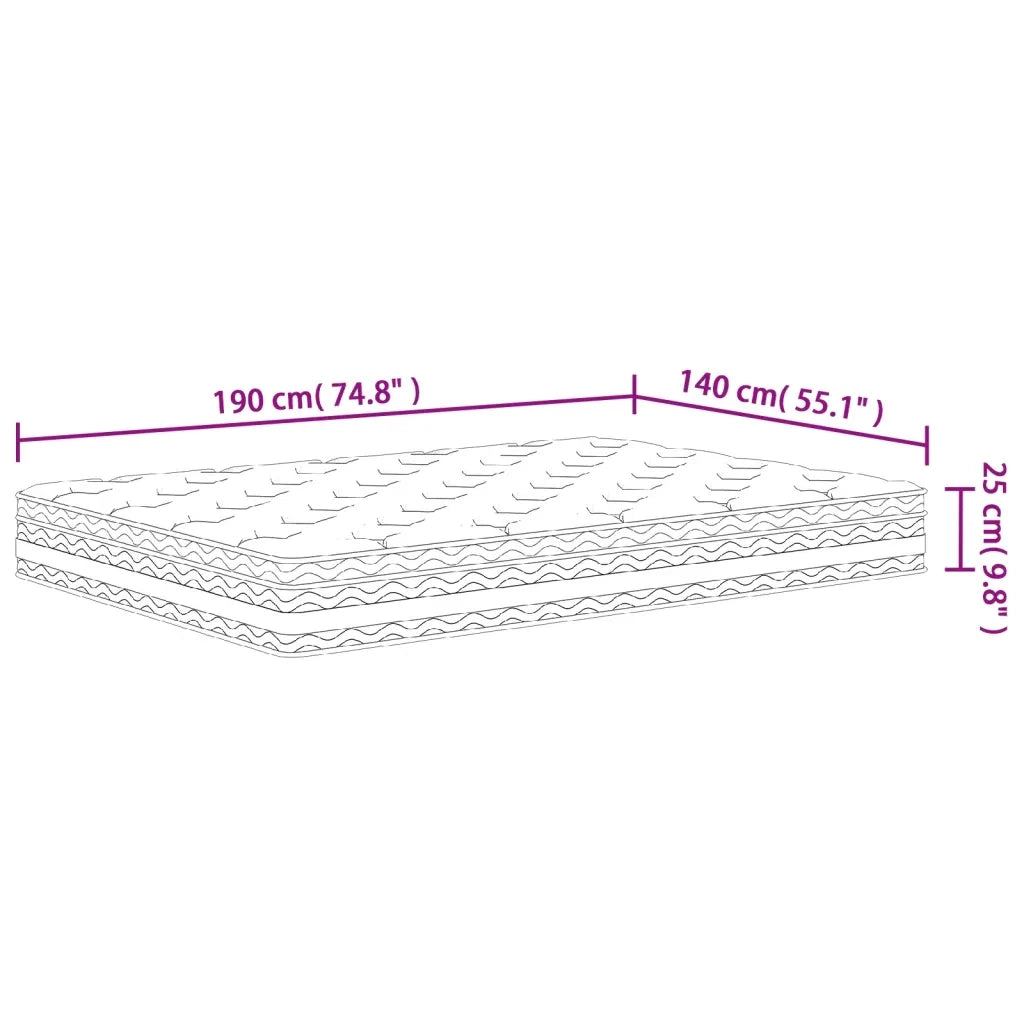 Materasso a Molle Insacchettate Medio 140x190 cm 372919