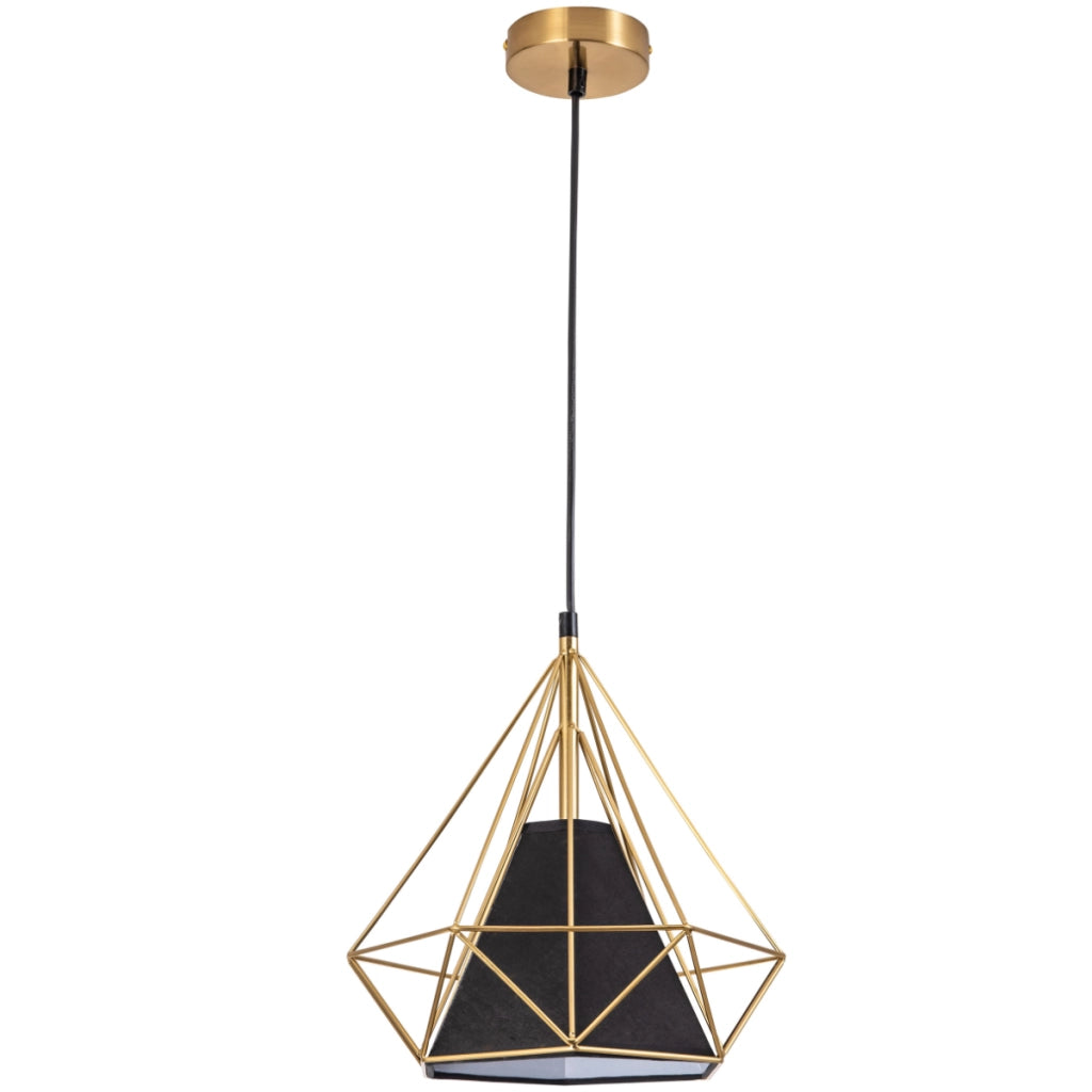 Lampada a sospensione Polux Hira industriale oro/nera E27 Ø28
