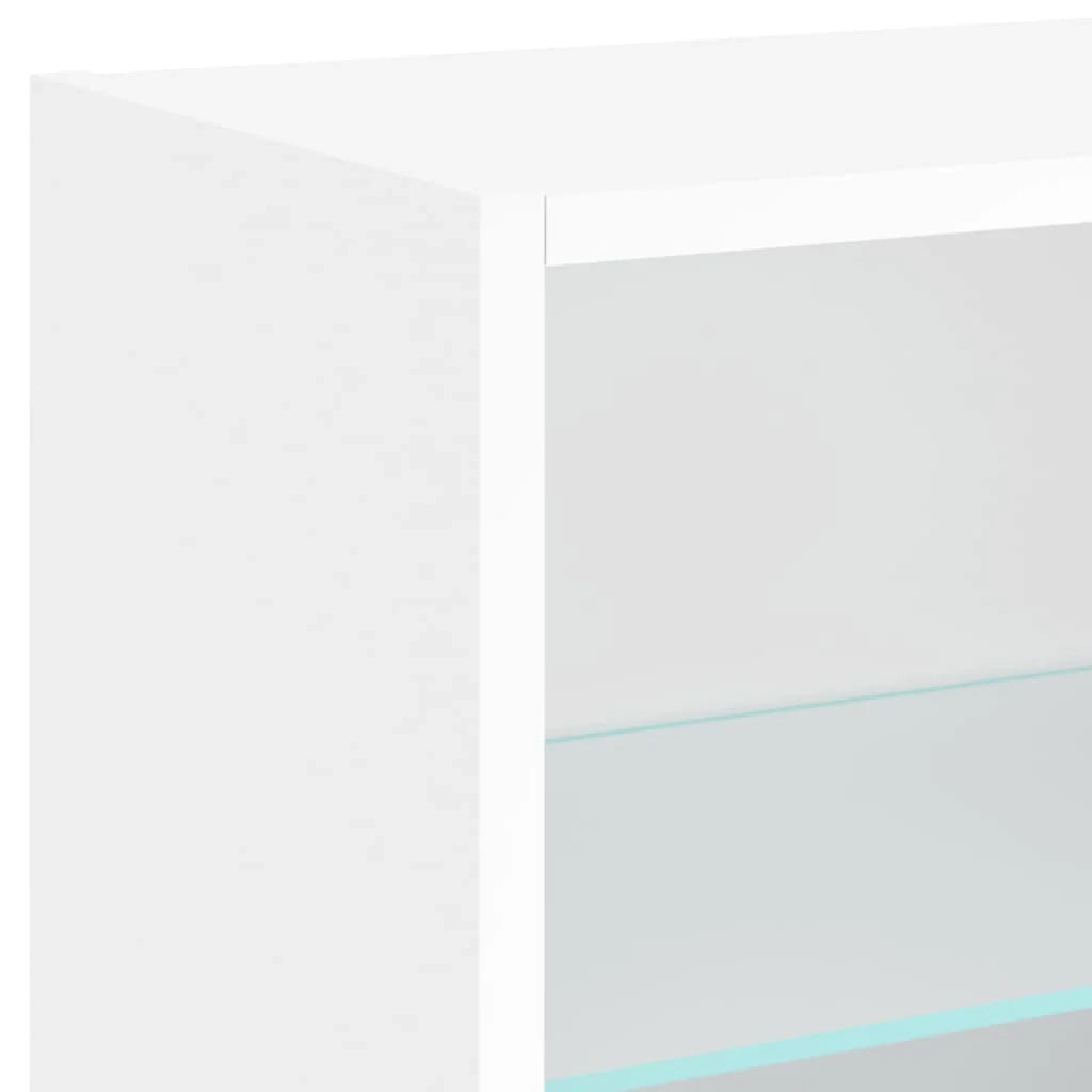 Mobile TV multimediale scaffale TV credenza mobile TV per sala da pranzo soggiorno camera da letto con illuminazione a LED 5 pezzi legno ingegnerizzato bianco 02_0029379