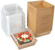 Decine di torte, 50 pezzi, dolci, decine di torte, contenitore per cupcake, decine di torte portatili per torte, sandwich, biscotti, utilizzo per feste, matrimoni, pasticcerie, in legno scuro
