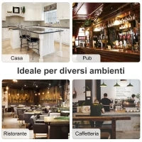 Set 2 Sgabelli da Bar Alti in Stile Industriale con Schienale e Poggiapiedi, Seduta in Finta pelle e Gambe in Legno, Sgabelli Vintage per Cucina e Ristorante, 52x53x101cm