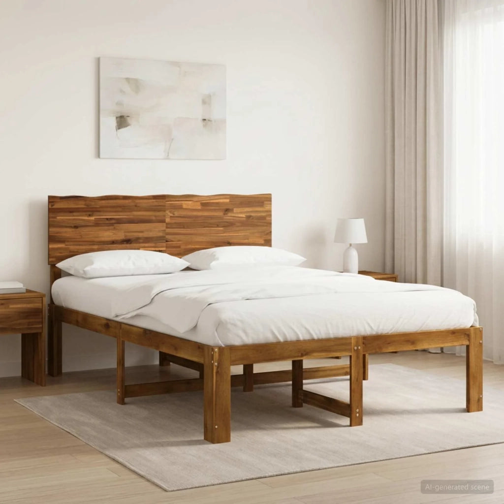 Letto matrimoniale con testiera ROSTOCK Naturale 152 x 203 cm 3405501