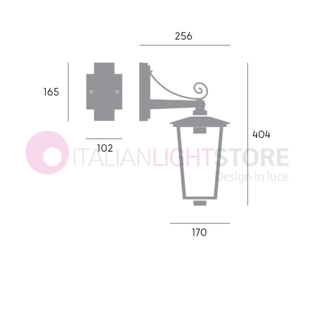 RIBOT RUGGINE Applique Lanterna per Esterni Design Classico