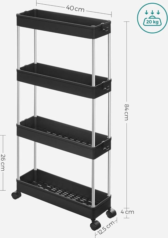 Carrello multifunzionale con ruote per cucina, ufficio, bagno