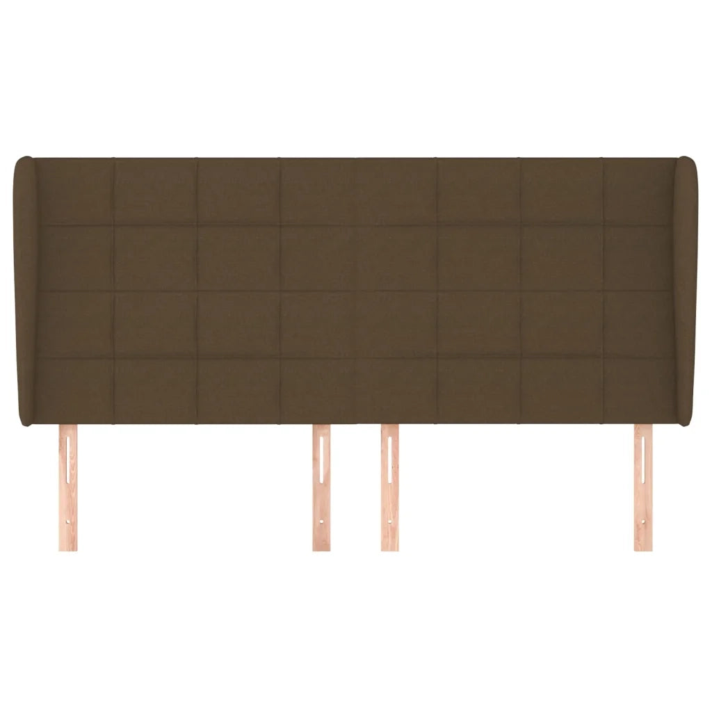 Testiera ad Orecchio Marrone Scuro 203x23x118/128 cm in Tessuto