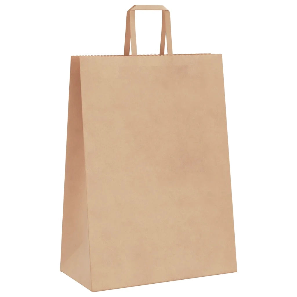 Sacchetti di Carta 250 pz con Manici Marrone 32x17x44 cm 4101818