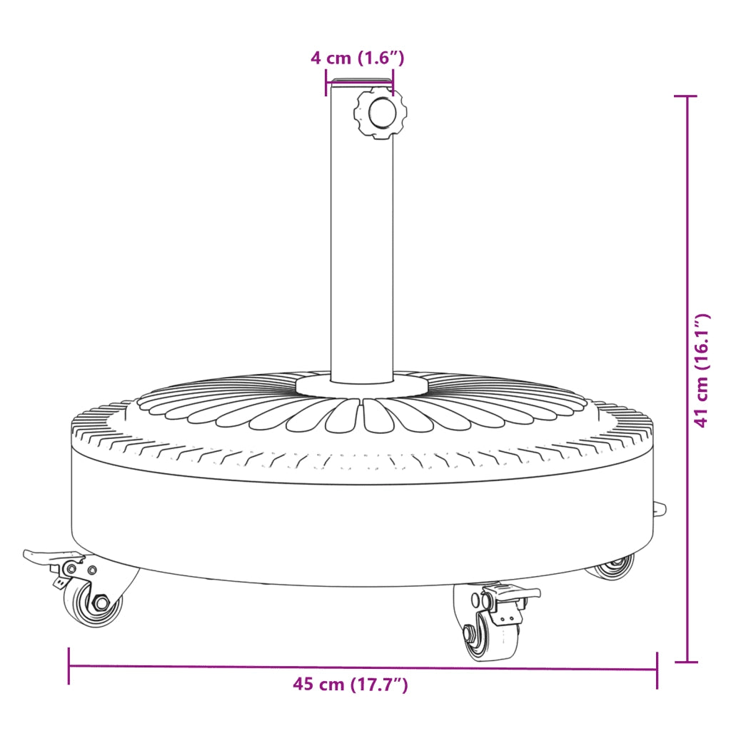 Base per Ombrellone con Ruote per Pali ?38/48 mm 27 kg Rotonda CFW5489088