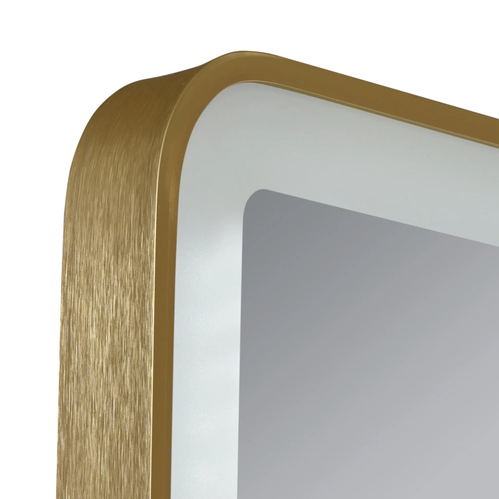Specchio decorativo moderno a LED per il bagno 80 x 60 cm oro 03_0010167