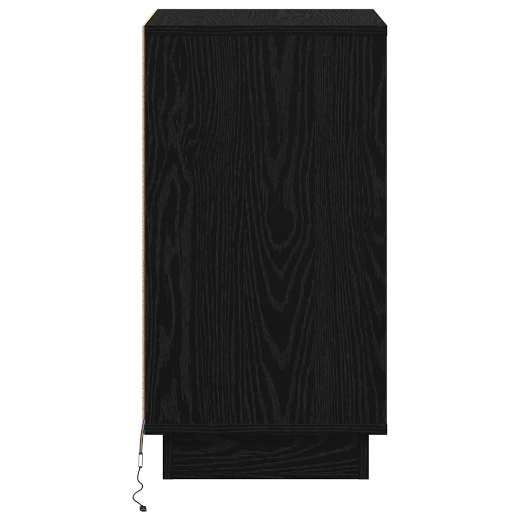 Armadio da Notte con cassetto Rovere Nero 39 x 34,5 x 65 cm 869627