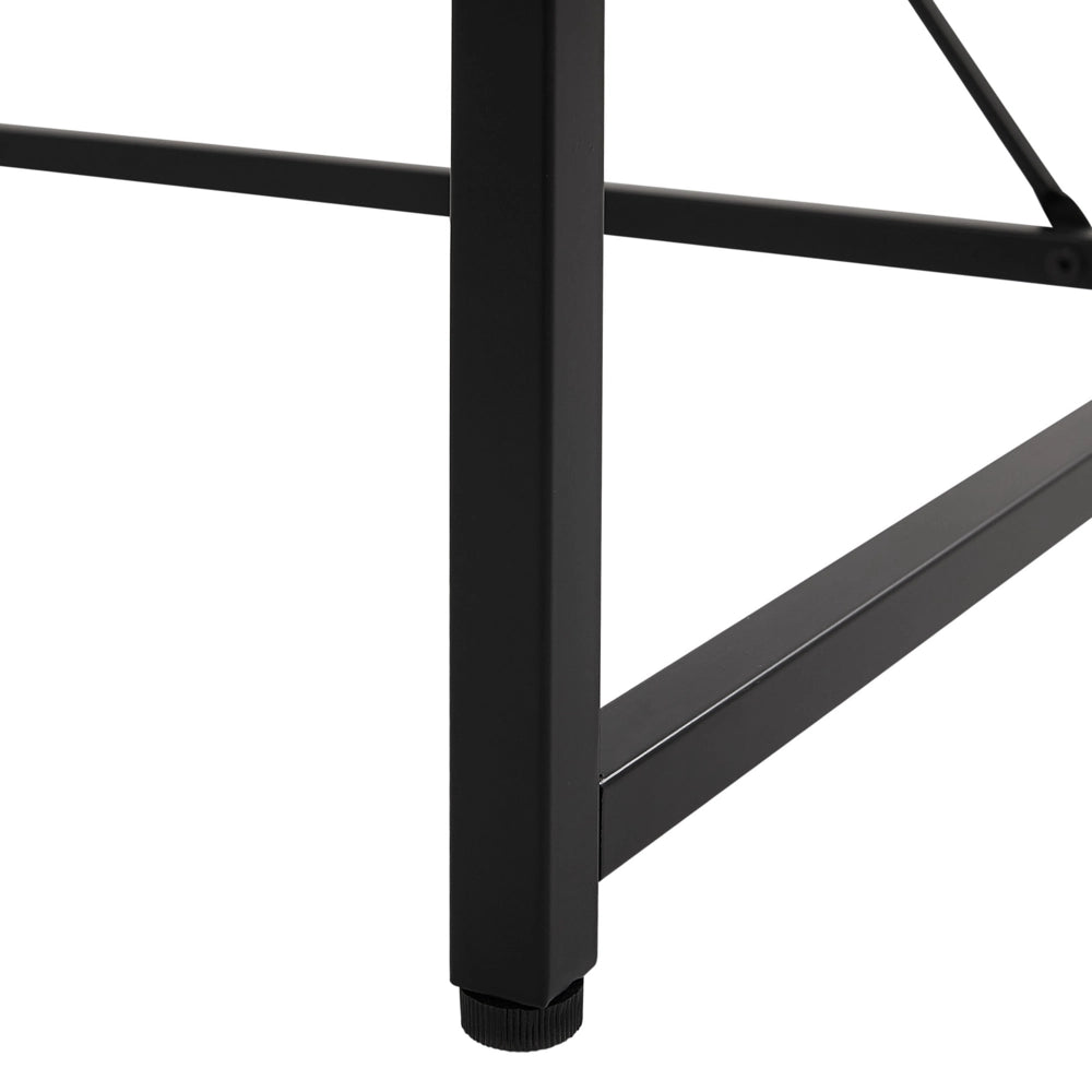 Scrivania Home Office Top in legno chiaro 120 x 60 cm con struttura verniciata a polvere nera 3 cassetti