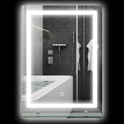 Specchio da Bagno con LED e Ripiano in Vetro ¨C Zephmum ¨C 50x70 cm Argento