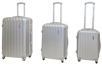 Set 3 Valigie Trolley Rigide in ABS 4 Ruote TSA Ravizzoni Dubai Silver