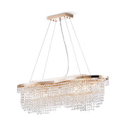 Lampadario Classico Toils Metallo Oro 7 Luci Diffusori Vetro