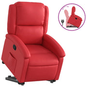 Poltrona | Sedia Relax Alzapersona Reclinabile Rosso in Similpelle