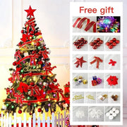 Albero di Natale in PVC, 150/180/210cm, con illuminazione, palloni di neve e di Natale, set di decorazioni per Natale