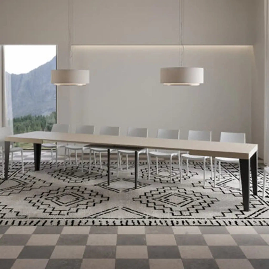 Tavolo allungabile 140/400x90 cm Flame cashmere gambe antracite