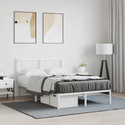Giroletto con Testiera Metallo Bianco 120x190 cm 376272