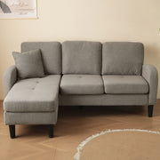 Divano angolare modulare con chaise longue; 166 x 118 x 77 cm; grigio scuro anticato