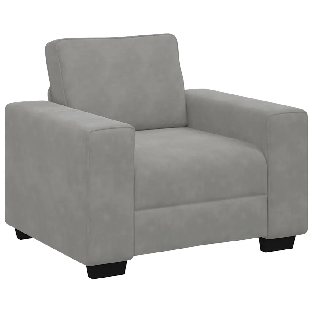 Divano Sedia Grigio Chiaro 100x77x82 cm Velluto 4105247
