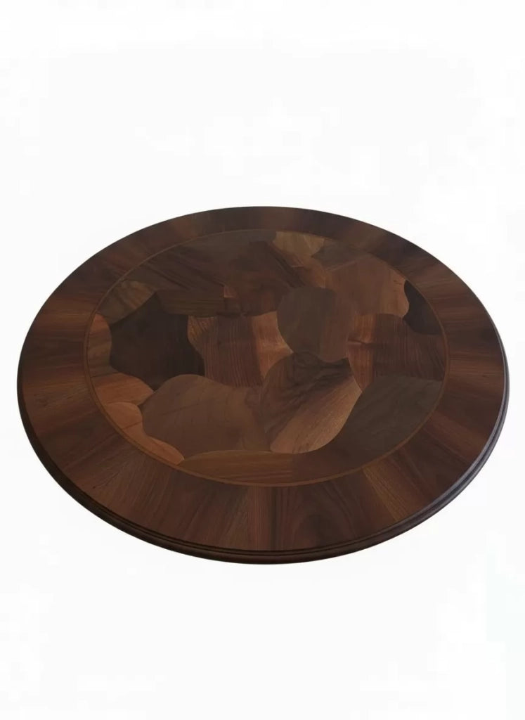 Tavolo tavolino rotondo classico legno tinta noce 80x80x78 - Mobili 2G