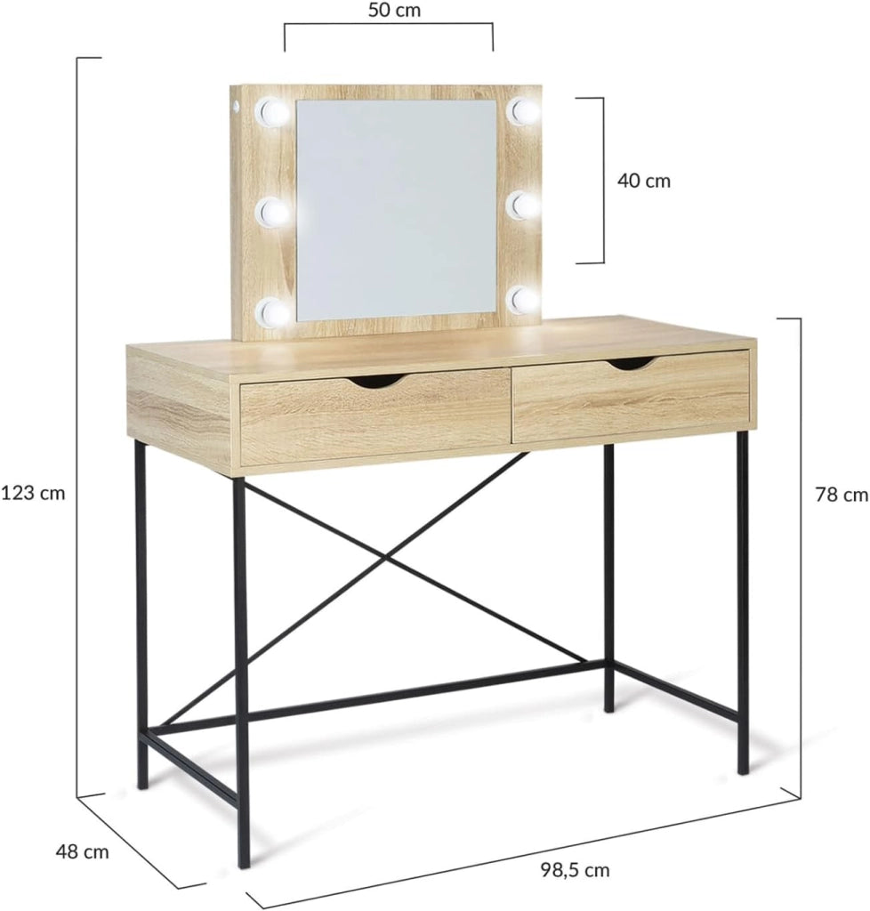 Toeletta con specchio di design industriale LOUISA