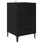 Comodino | Armadio da Notte | Mobiletto da notte Rovere Nero 40 x 40.5 x 66 cm