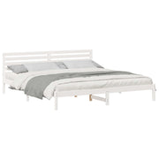 Letto matrimoniale | Letto per adulti | Struttura del letto Bianco 180 x 220 cm Pino massello