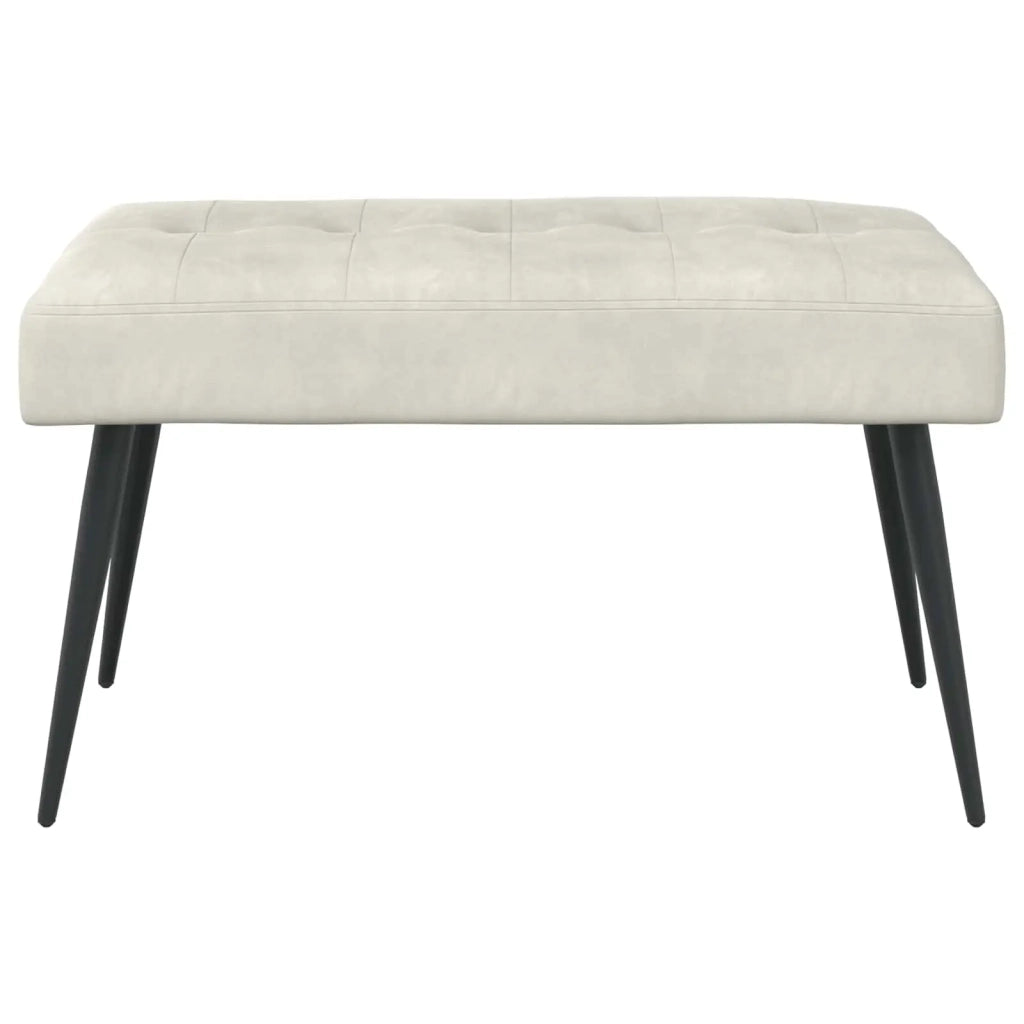 Panchina con bottoni imbottiti Crema 80 x 40 x 46 cm Velluto 42038523