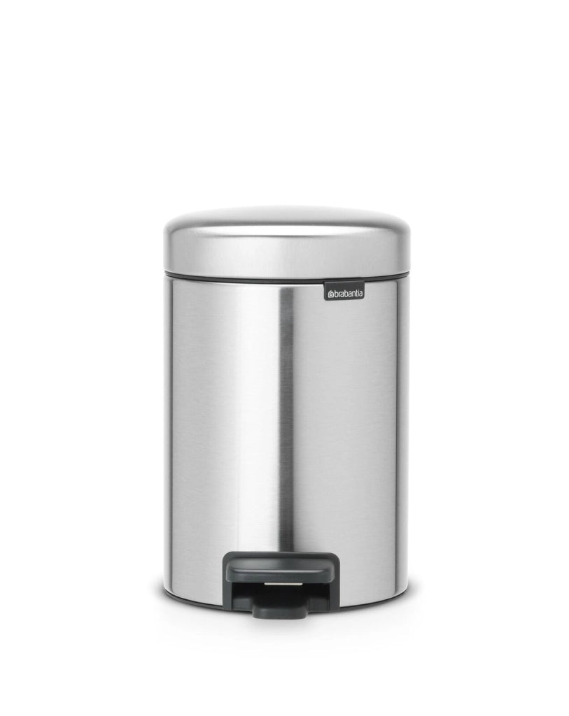 Brabantia 112164 NewIcon Pattumiera a Pedale 3 L Acciaio Satinato Antimpronta Chiusura Ammortizzata Silenziosa Secchio Interno Rimovibile colore Acciaio Satinato
