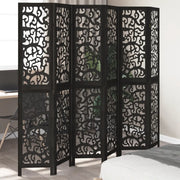 Divisorio Ambienti | Divider per stanze | Paravento 6 Pannelli Nero Legno Massello di Paulownia