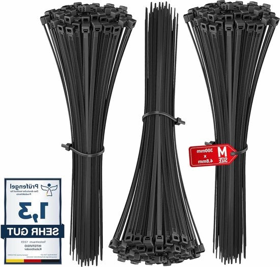 Cinture di legatura in plastica premium - 300 mm x 48 mm - lunghezza 300 mm - pacchetto da 300 unità