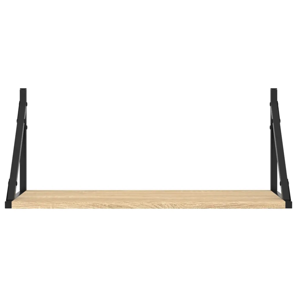 2 pz Mensole Parete | Mensola sospesa Rovere Sonoma 60x25x25,5cm Legno Multistrato