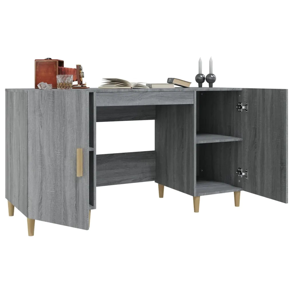 Scrivania Grigio Sonoma 140x50x75 cm in Legno Multistrato cod mxl 65751