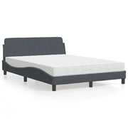 Letto con Materasso Dover Grigio Scuro 140x190 cm in Velluto 3208392